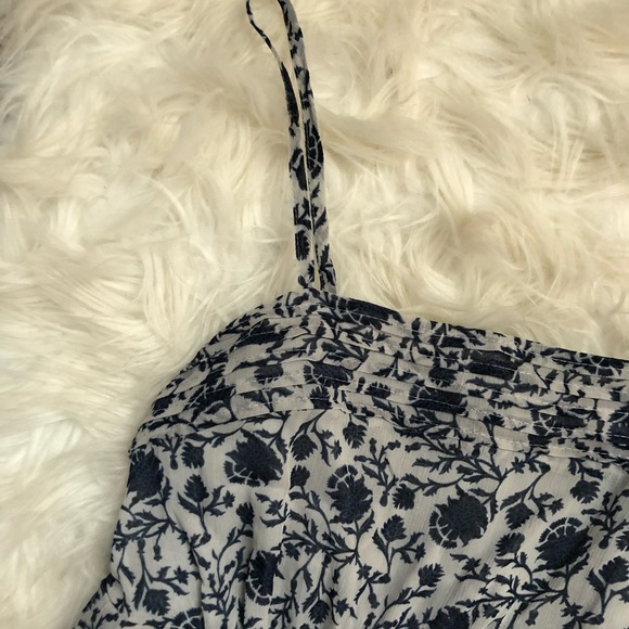 Loft Silky Babydoll Blue Floral Tank Top - Picture 5 of 7